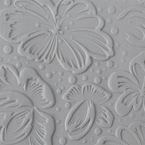 Texture Tile - Spring Sky Embossed sample rolled into clay