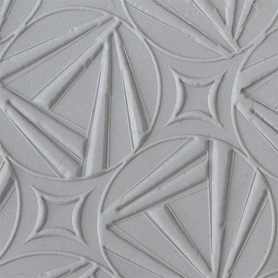 Texture Tile - Deco Dimension Embossed sample rolled into clay