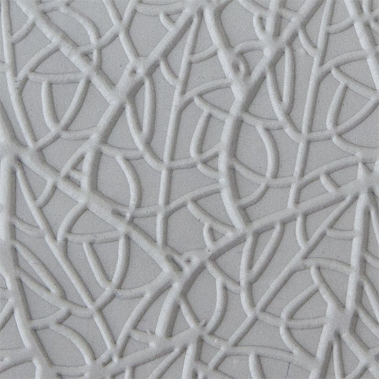 Texture Tile - Autumn Window Embossed sample rolled into clay