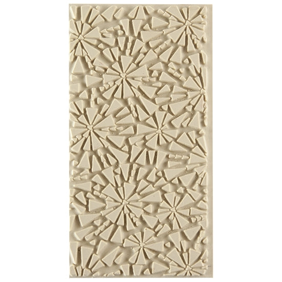 Texture Tile - Shattered. Beige Texture Tiles are flexible, washable and can be used with any soft clay. Spritz with CoolSlip or dust on Dry Powder Release for stick-free impressions when using metal clay and polymer clay.