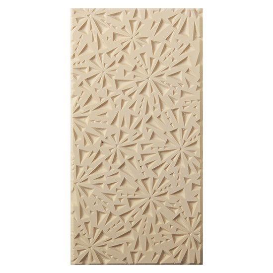 Texture Tile - Shattered Embossed. Beige Texture Tiles are flexible, washable and can be used with any soft clay. Spritz with CoolSlip or dust on Dry Powder Release for stick-free impressions when using metal clay and polymer clay.