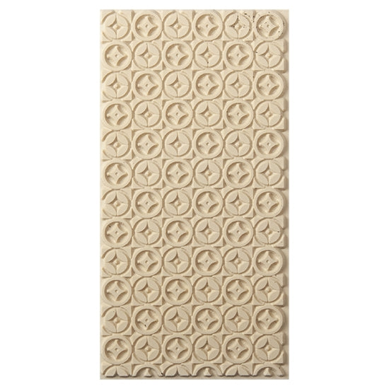 Texture Tile - Geo Pop. Beige Texture Tiles are flexible, washable and can be used with any soft clay. Spritz with CoolSlip or dust on Dry Powder Release for stick-free impressions when using metal clay and polymer clay.