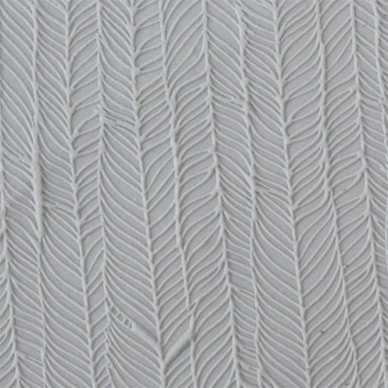 Texture Tile - Feathered Fineline sample rolled into clay