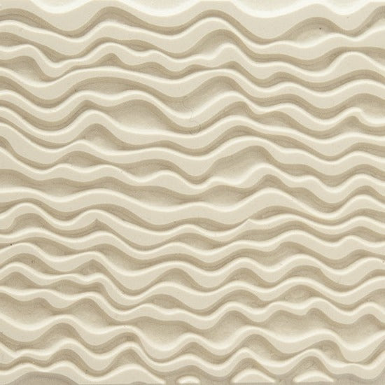 Texture Tile - Tidelines. Beige Texture Tiles are flexible, washable and can be used with any soft clay. Spritz with CoolSlip or dust on Dry Powder Release for stick-free impressions when using metal clay and polymer clay.