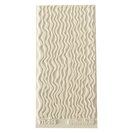 Texture Tile - Tidelines. Beige Texture Tiles are flexible, washable and can be used with any soft clay. Spritz with CoolSlip or dust on Dry Powder Release for stick-free impressions when using metal clay and polymer clay.