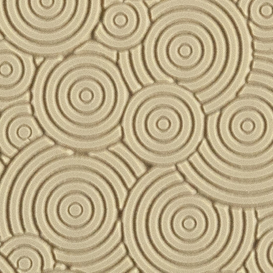 Texture Tile - Deco Circles Mini. Beige Texture Tiles are flexible, washable and can be used with any soft clay. Spritz with CoolSlip or dust on Dry Powder Release for stick-free impressions when using metal clay and polymer clay.