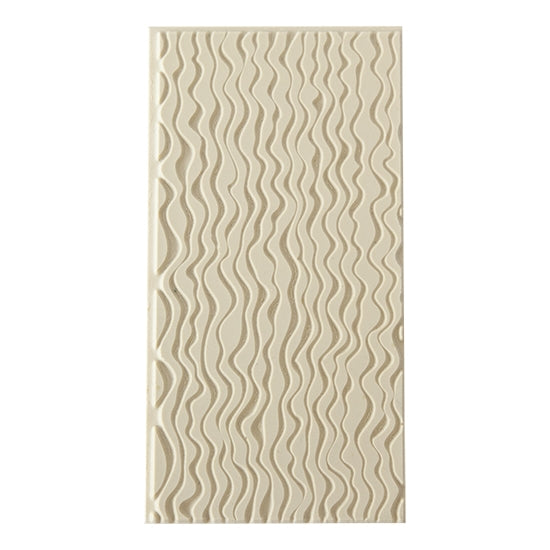 Texture Tile - Tidelines Embossed. Beige Texture Tiles are flexible, washable and can be used with any soft clay. Spritz with CoolSlip or dust on Dry Powder Release for stick-free impressions when using metal clay and polymer clay.