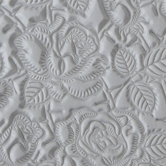 Texture Tile - Thorny Roses sample rolled into clay