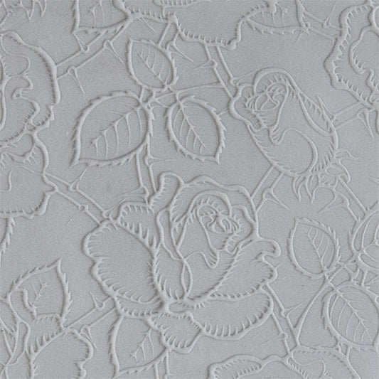 Texture Tile - Thorny Roses Fineline sample rolled into clay