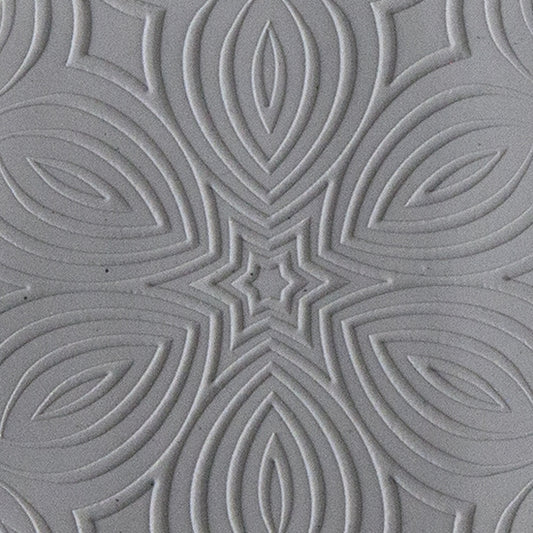 Texture Tile - Kaleidoscope Embossed sample rolled into clay