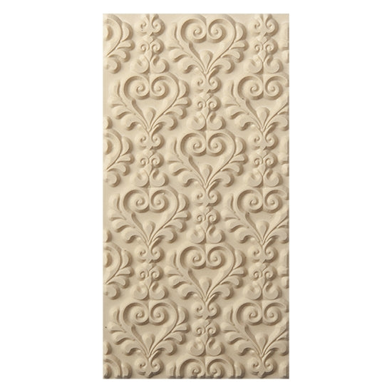 Texture Tile - My Sweetheart. Beige Texture Tiles are flexible, washable and can be used with any soft clay. Spritz with CoolSlip or dust on Dry Powder Release for stick-free impressions when using metal clay and polymer clay.