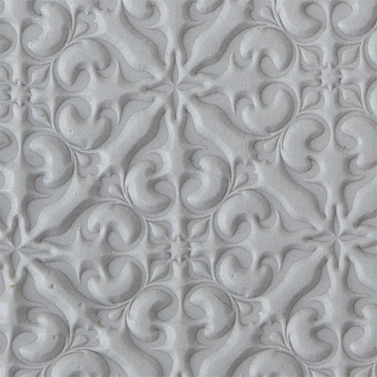 Texture Tile - Victorian Ivy sample rolled into clay