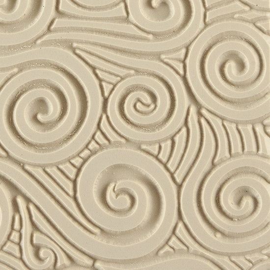 Texture Tile - Blundering Winds. Beige Texture Tiles are flexible, washable and can be used with any soft clay. Spritz with CoolSlip or dust on Dry Powder Release for stick-free impressions when using metal clay and polymer clay.