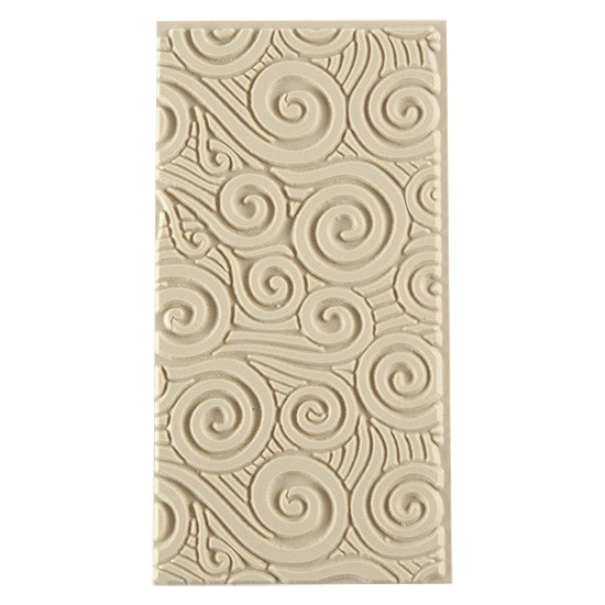 Texture Tile - Blundering Winds. Beige Texture Tiles are flexible, washable and can be used with any soft clay. Spritz with CoolSlip or dust on Dry Powder Release for stick-free impressions when using metal clay and polymer clay.