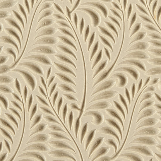 Texture Tile - Crown Fern Embossed. Beige Texture Tiles are flexible, washable and can be used with any soft clay. Spritz with CoolSlip or dust on Dry Powder Release for stick-free impressions when using metal clay and polymer clay.