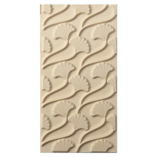 Texture Tile - Fanning Out. Beige Texture Tiles are flexible, washable and can be used with any soft clay. Spritz with CoolSlip or dust on Dry Powder Release for stick-free impressions when using metal clay and polymer clay.