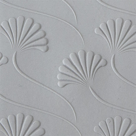 Texture Tile - Fanning Out Embossed sample rolled into clay