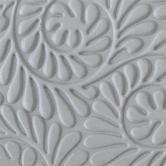 Texture Tile - Fiddlehead Fern Embossed sample rolled into clay