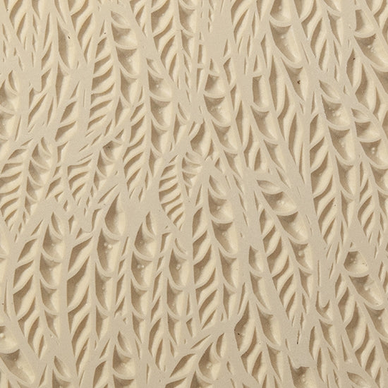 Texture Tile - Flock o'Feathers Embossed. Beige Texture Tiles are flexible, washable and can be used with any soft clay. Spritz with CoolSlip or dust on Dry Powder Release for stick-free impressions when using metal clay and polymer clay.