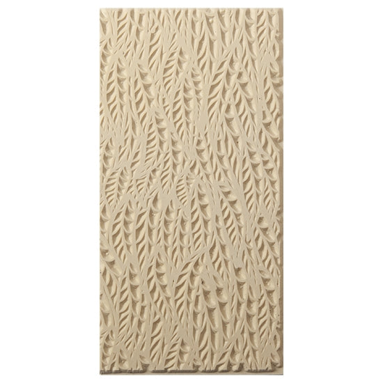 Texture Tile - Flock o'Feathers Embossed. Beige Texture Tiles are flexible, washable and can be used with any soft clay. Spritz with CoolSlip or dust on Dry Powder Release for stick-free impressions when using metal clay and polymer clay.