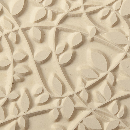 Texture Tile - Over Growth. Beige Texture Tiles are flexible, washable and can be used with any soft clay. Spritz with CoolSlip or dust on Dry Powder Release for stick-free impressions when using metal clay and polymer clay.