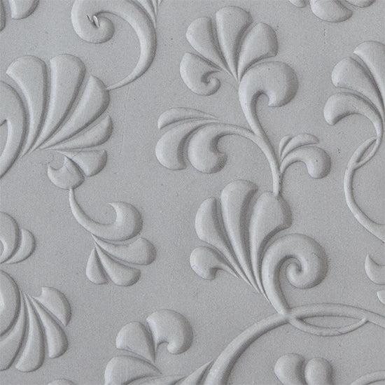 Texture Tile - Plume Party Embossed sample rolled into clay