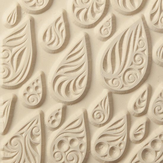 Texture Tile - Rainy Day. Beige Texture Tiles are flexible, washable and can be used with any soft clay. Spritz with CoolSlip or dust on Dry Powder Release for stick-free impressions when using metal clay and polymer clay.