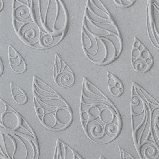 Texture Tile - Rainy Day Embossed sample rolled into clay