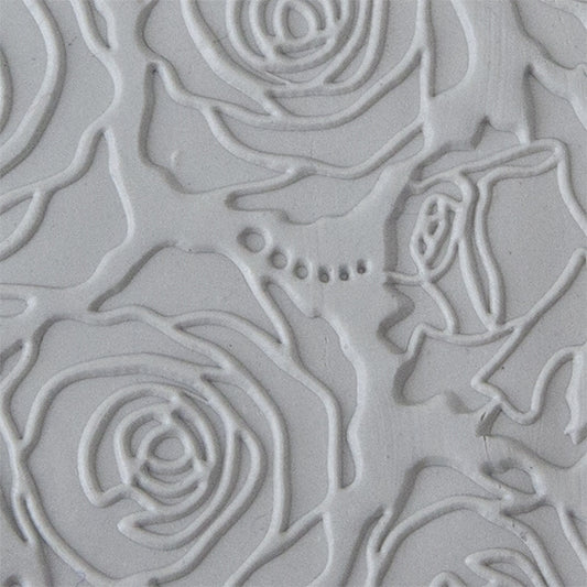 Texture Tile - Rose Cluster sample rolled into clay