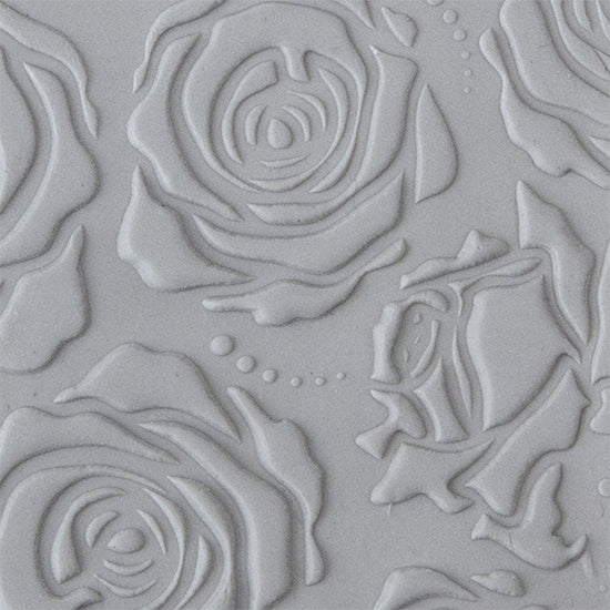 Texture Tile - Rose Cluster Embossed sample rolled into clay