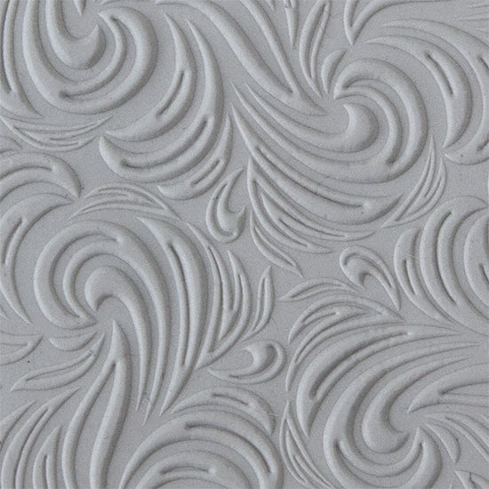 Texture Tile - Whirlwind Embossed sample rolled into clay