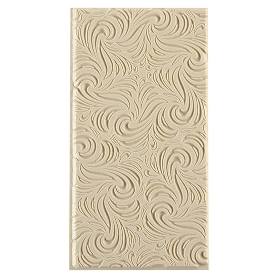 Texture Tile - Whirlwind Embossed. Beige Texture Tiles are flexible, washable and can be used with any soft clay. Spritz with CoolSlip or dust on Dry Powder Release for stick-free impressions when using metal clay and polymer clay.