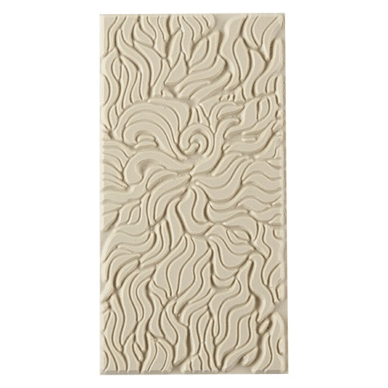 Texture Tile - Wavey Embossed. Beige Texture Tiles are flexible, washable and can be used with any soft clay. Spritz with CoolSlip or dust on Dry Powder Release for stick-free impressions when using metal clay and polymer clay.