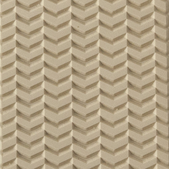 Texture Tile - Chevron Opposites. Beige Texture Tiles are flexible, washable and can be used with any soft clay. Spritz with CoolSlip or dust on Dry Powder Release for stick-free impressions when using metal clay and polymer clay.