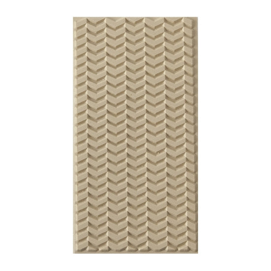 Texture Tile - Chevron Opposites. Beige Texture Tiles are flexible, washable and can be used with any soft clay. Spritz with CoolSlip or dust on Dry Powder Release for stick-free impressions when using metal clay and polymer clay.