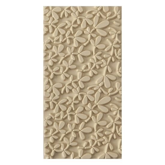 Texture Tile - Leafy Vine. Beige Texture Tiles are flexible, washable and can be used with any soft clay. Spritz with CoolSlip or dust on Dry Powder Release for stick-free impressions when using metal clay and polymer clay.