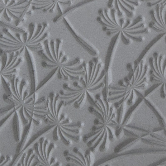 Texture Tile - Dandelion Wish sample rolled into clay