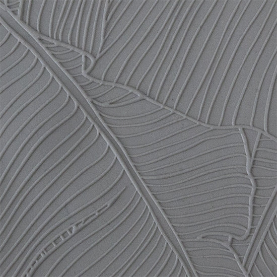 Texture Tile - Jungle Leaves Fineline sample rolled into clay