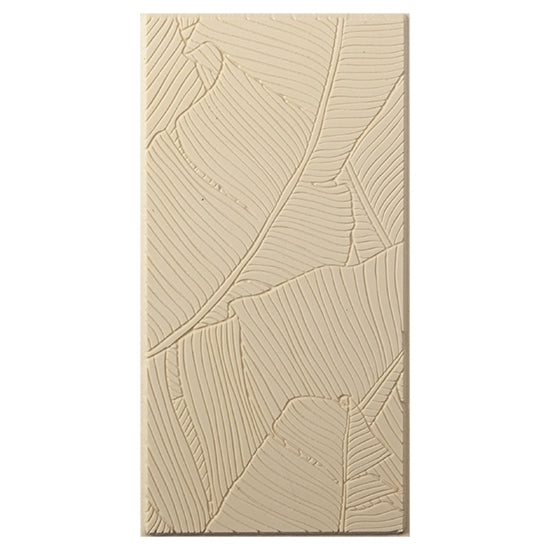 Texture Tile - Jungle Leaves Fineline. Beige Texture Tiles are flexible, washable and can be used with any soft clay. Spritz with CoolSlip or dust on Dry Powder Release for stick-free impressions when using metal clay and polymer clay.