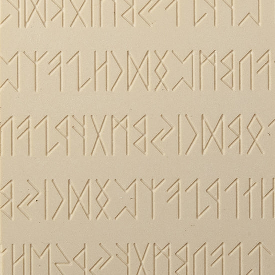 Texture Tile - Cave Writing Embossed. Beige Texture Tiles are flexible, washable and can be used with any soft clay. Spritz with CoolSlip or dust on Dry Powder Release for stick-free impressions when using metal clay and polymer clay.