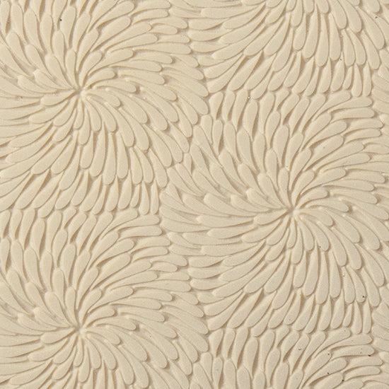 Texture Tile - Fireworks. Beige Texture Tiles are flexible, washable and can be used with any soft clay. Spritz with CoolSlip or dust on Dry Powder Release for stick-free impressions when using metal clay and polymer clay.