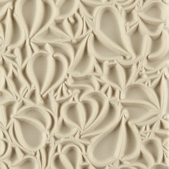 Texture Tile - Fall in Love. Beige Texture Tiles are flexible, washable and can be used with any soft clay. Spritz with CoolSlip or dust on Dry Powder Release for stick-free impressions when using metal clay and polymer clay.