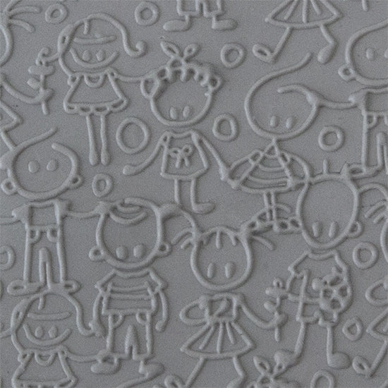 Texture Tile - Stick Together Embossed sample rolled into clay