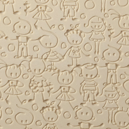 Texture Tile - Stick Together Embossed. Beige Texture Tiles are flexible, washable and can be used with any soft clay. Spritz with CoolSlip or dust on Dry Powder Release for stick-free impressions when using metal clay and polymer clay.