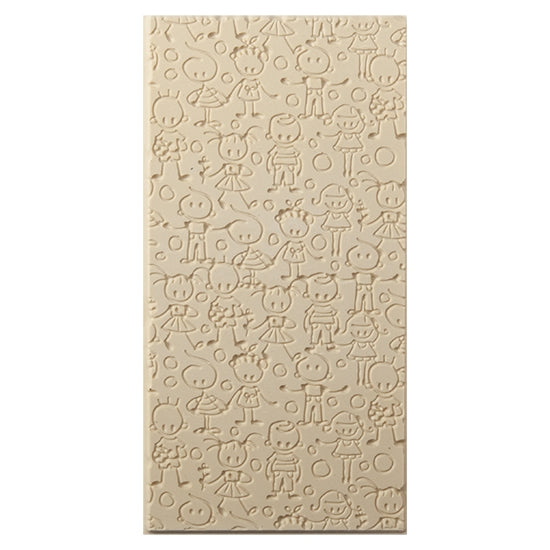 Texture Tile - Stick Together Embossed. Beige Texture Tiles are flexible, washable and can be used with any soft clay. Spritz with CoolSlip or dust on Dry Powder Release for stick-free impressions when using metal clay and polymer clay.