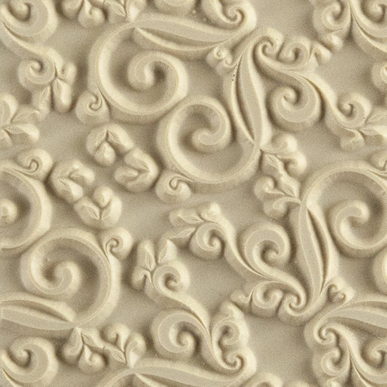 Texture Tile - Anniversary. Beige Texture Tiles are flexible, washable and can be used with any soft clay. Spritz with CoolSlip or dust on Dry Powder Release for stick-free impressions when using metal clay and polymer clay.