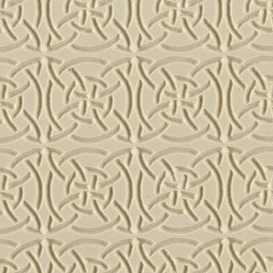 Texture Tile - Celtic Squares. Beige Texture Tiles are flexible, washable and can be used with any soft clay. Spritz with CoolSlip or dust on Dry Powder Release for stick-free impressions when using metal clay and polymer clay.