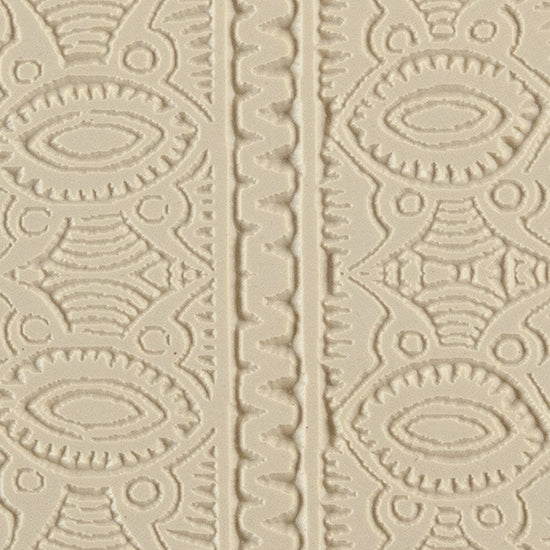 Texture Tile - Batik Block. Beige Texture Tiles are flexible, washable and can be used with any soft clay. Spritz with CoolSlip or dust on Dry Powder Release for stick-free impressions when using metal clay and polymer clay.