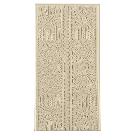 Texture Tile - Batik Block. Beige Texture Tiles are flexible, washable and can be used with any soft clay. Spritz with CoolSlip or dust on Dry Powder Release for stick-free impressions when using metal clay and polymer clay.