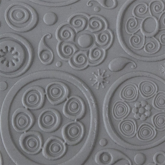 Texture Tile - Astro Embossed sample rolled into clay